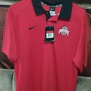 Red Nike Ohio State Polo